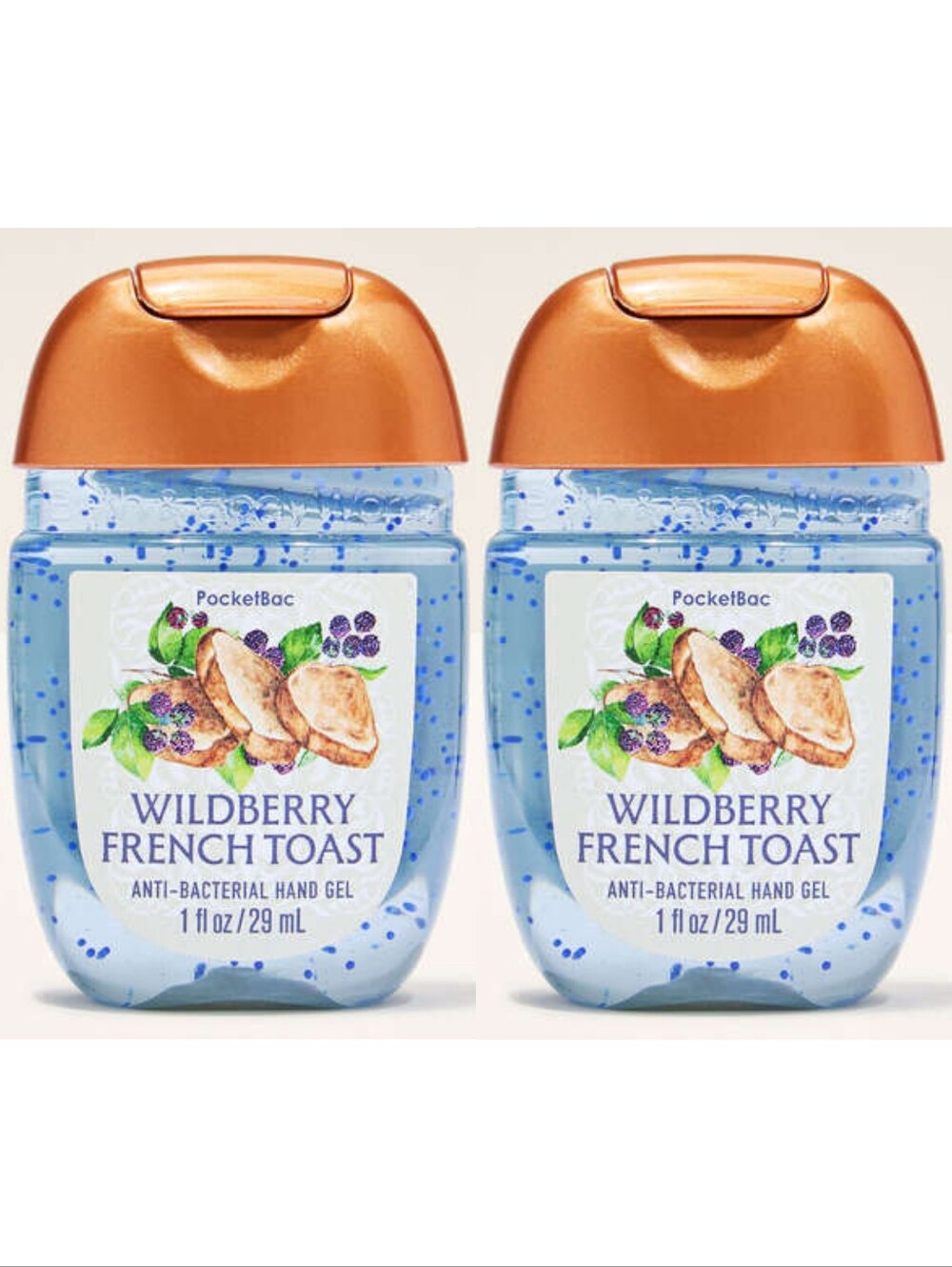 Bath & Body Works Wildberry French Toast Hand Gel Pocketbac Set of 2 NEW